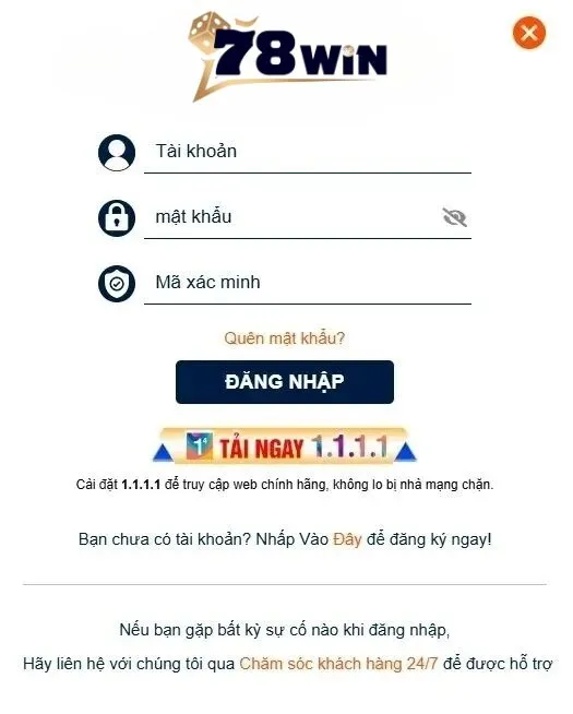 Hướng dẫn đăng nhập qua đường link chính thức của 78Win